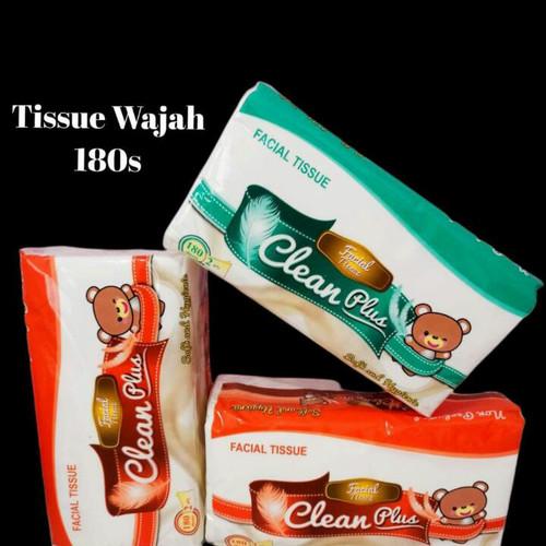 Clean Plus Facial Tissue 180 sheets / Tisu Wajah Lembut 2 Lapis Harga tertera untuk 1 SET ISI 6 PACK 0