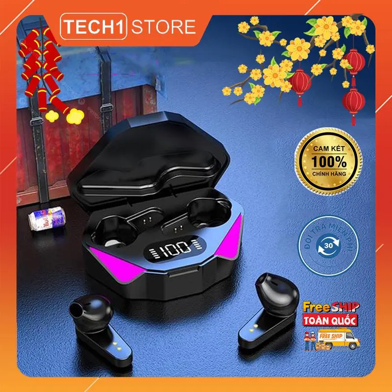 Tai nghe X15 Pro Chính Hãng Tech1 Store - Kết nối Bluetooth 5.3, nghe êm mượt kết nối ổn định, Pin cực trâu nghe liên tục 6-8 tiếng, tương thích mọi thiết bị, màu sắc cá tính 0