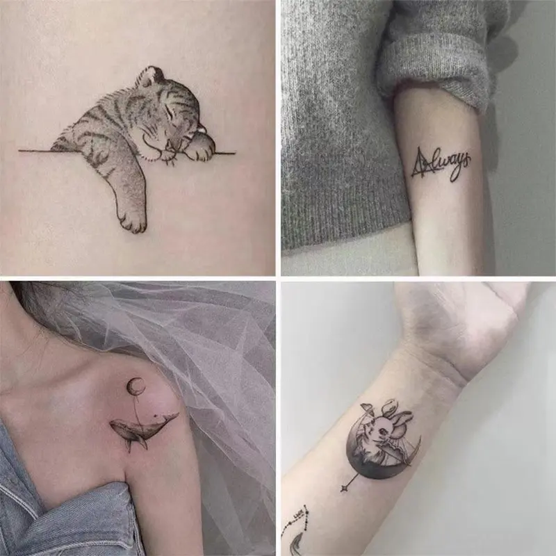 Miếng Dán Hình Xăm Tạm Thời, Thiết Kế Độc Đáo Không Thấm Nước, Không Phản Chiếu, Thích Hợp Cho Bé Gái, Miếng Dán Hoa Cài Áo Hình Xăm Giả 0