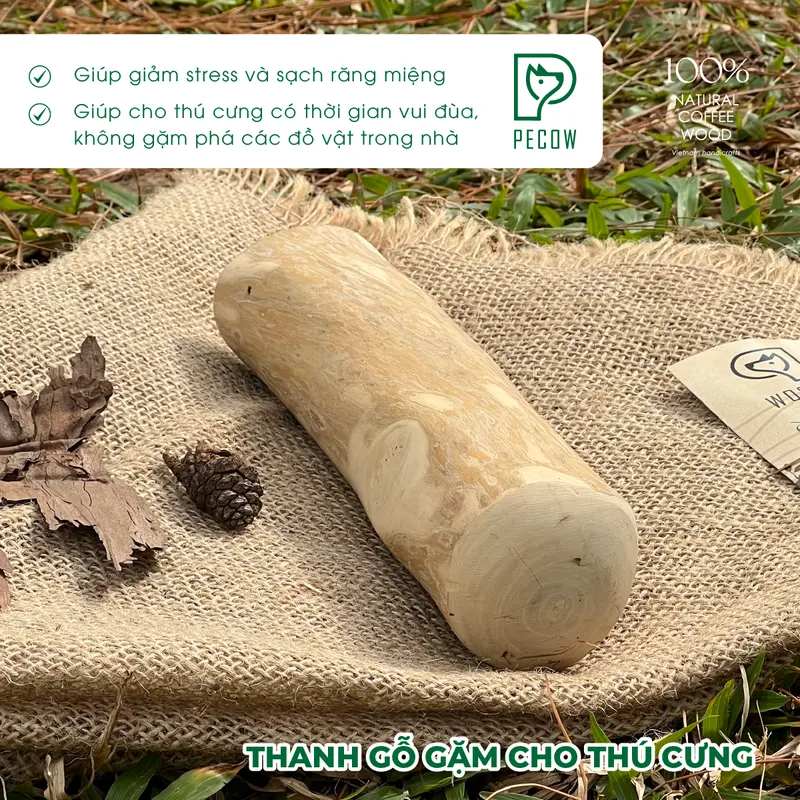 Thanh gặm cho chó bằng gỗ cà phê tự nhiên XL - Giảm căng thẳng và lo âu cat toys 3