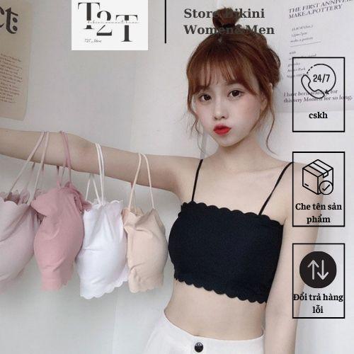Sét 2 Áo Bra Đúc Su Tăm Viền Sóng Trẻ Trung Có Mút Lót 2 Dây Mẫu Mới 235 Phối Sơ Mi siêu xinh