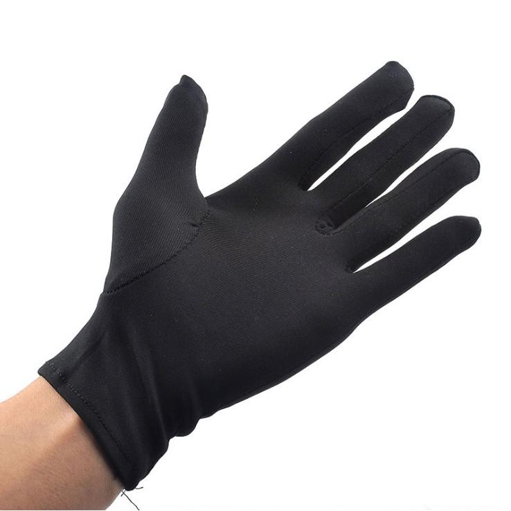 Găng tay vải polyester màu đen dùng trong nghi lễ, trưng bày và bán sản phẩm trang sức, phụ kiện, DIY Nhung Thun Bao Tay Voi Nam