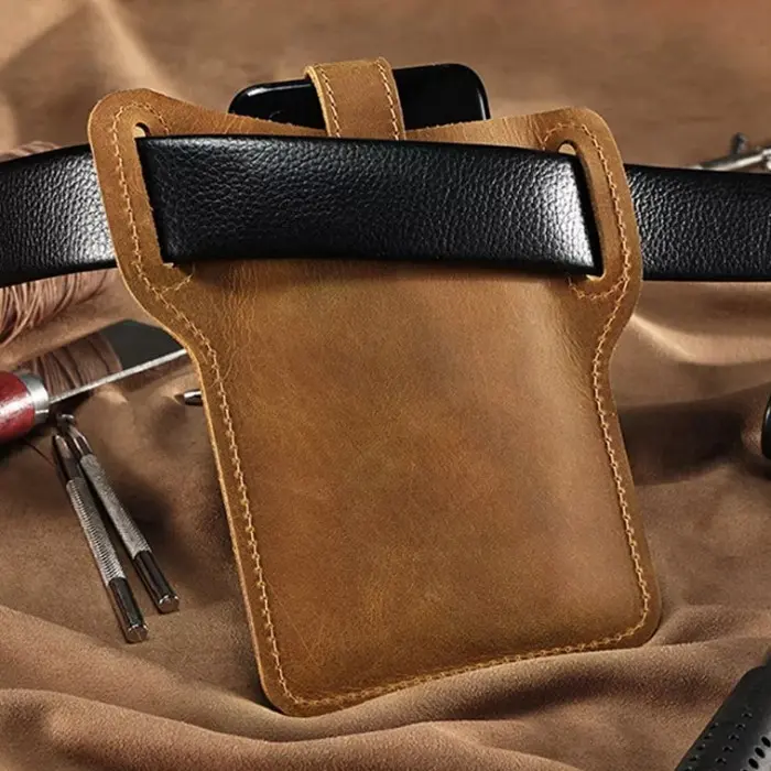 Tas Pinggang Sarung Hp Kulit Asli Pria - Dompet Hp Kulit Pria Pinggang 1