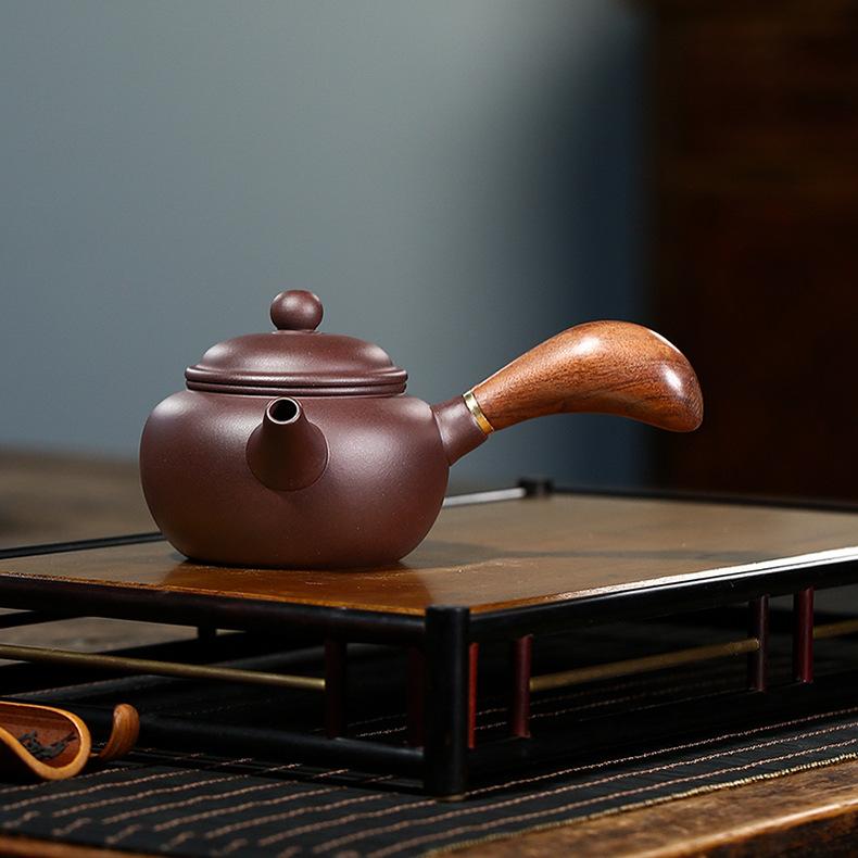Product Introduction of # Purple Clay Pot# [Lifetime Fidelity] Yixing Purple Clay Pot Pure Handmade Famous Authentic Tea Brewing Size Capacity Yixing Original Yixing Clay Teapot Tea Set Purple Clay Handmade Vintage Tang Yu Pot Household 15