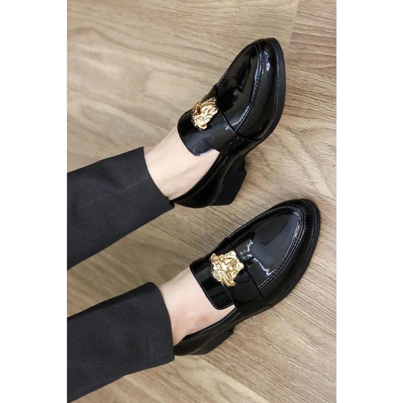 Giày Lười Da Nam Cao Cấp VS, Đế Khâu Cao Su, Da PU, Phong Cách Hàn Quốc - Shoes Đế Bằng 3