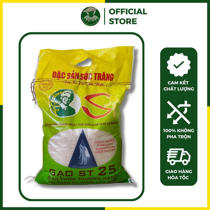 BAO 10KG GẠO ST25 DẺO CƠM THƠM LÂU ĐẶC SẢN SÓC TRĂNG