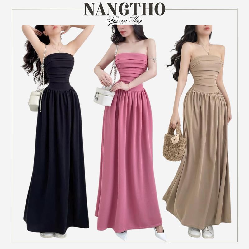 301 Đầm Cúp Nữ 2 Lớp Dáng Dài Xòe Chất Thun Gân Co Giãn đầmnữ