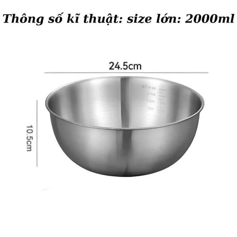 Product Introduction of Set 3 Thau Trộn Inox 304 Có Vạch Chia Dung Tích Tiện Lợi 7