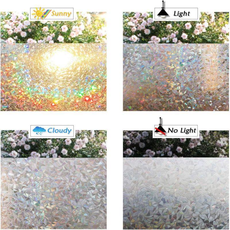 Irregular Pattern Window Film, 1 Roll Self Adhesive Privacy Window Film, Heat Insulation Window Film, Home Decorative Sticker for Living Room Bedroom 6