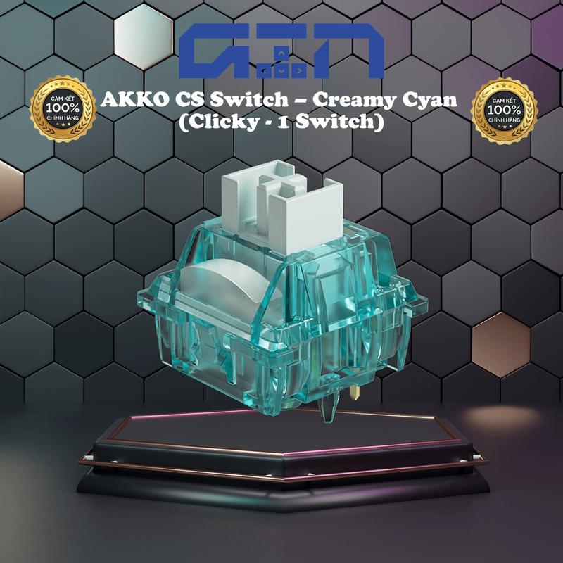 CHÍNH HÃNG Clicky AKKO Switch Creamy Cyan Clicky 5 pin Lẻ 1 switch Prelubed