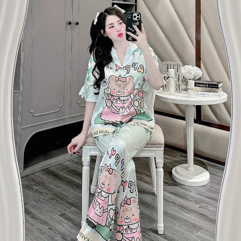 Bizama tay xòe chất liệu lụa xước ánh kim. Hàng may kỉ lưỡng mặc mát 7