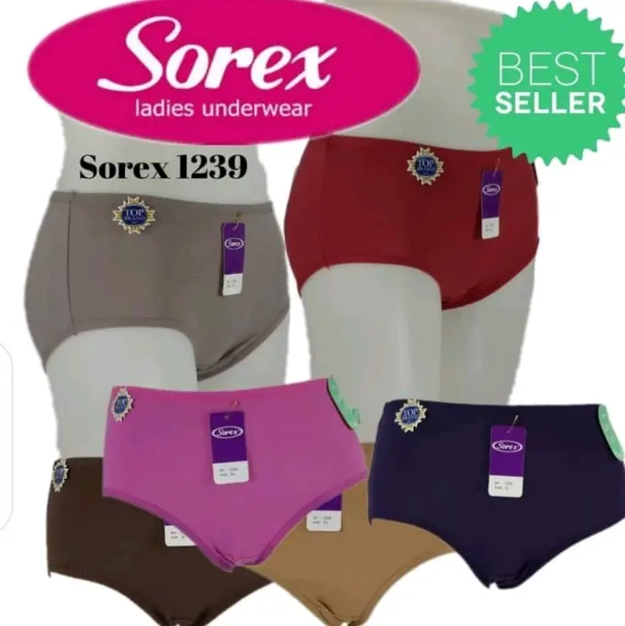 50ribu dapat 3pcs Sorex 1239 Celana dalam wanita super soft cutting midi (sepinggang) bahan polyester