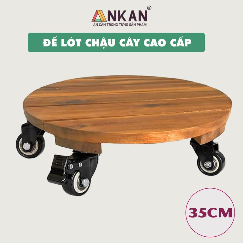Đế Lót Chậu Hoa Cao Cấp, Di Chuyển Nhẹ Nhàng Chậu Cây, R35cm Tròn Vàng, Tải Chậu Cây 160Kg, Hàng Chính Hãng ANKAN