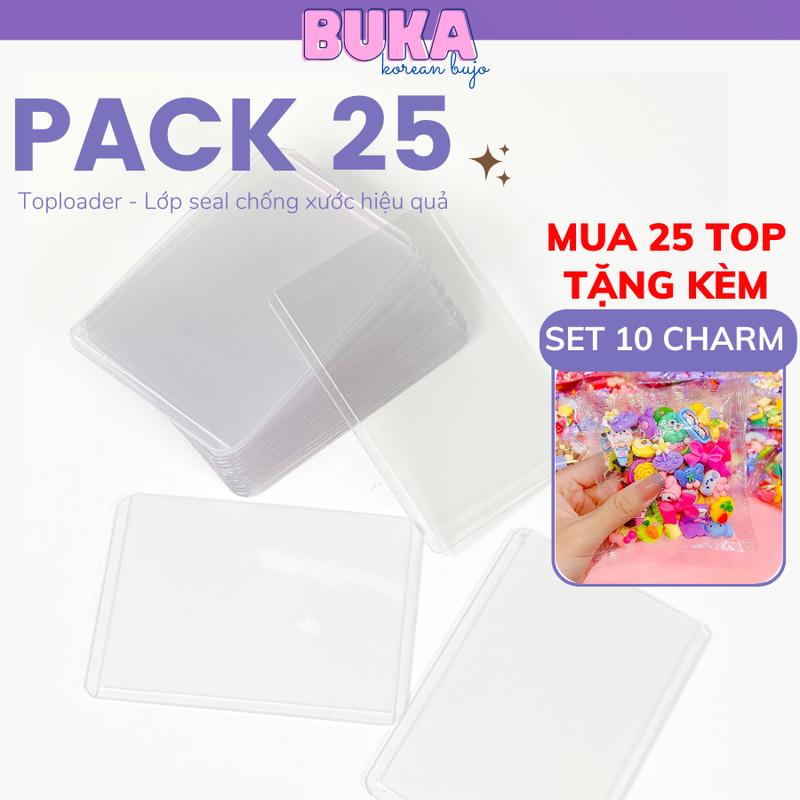 [Tặng charm] Set 25 Tấm Toploader khay đựng ảnh Buka kích thước A7 - B8 để ảnh idol Kpop, đựng card Anime - chọn đúng phân loại