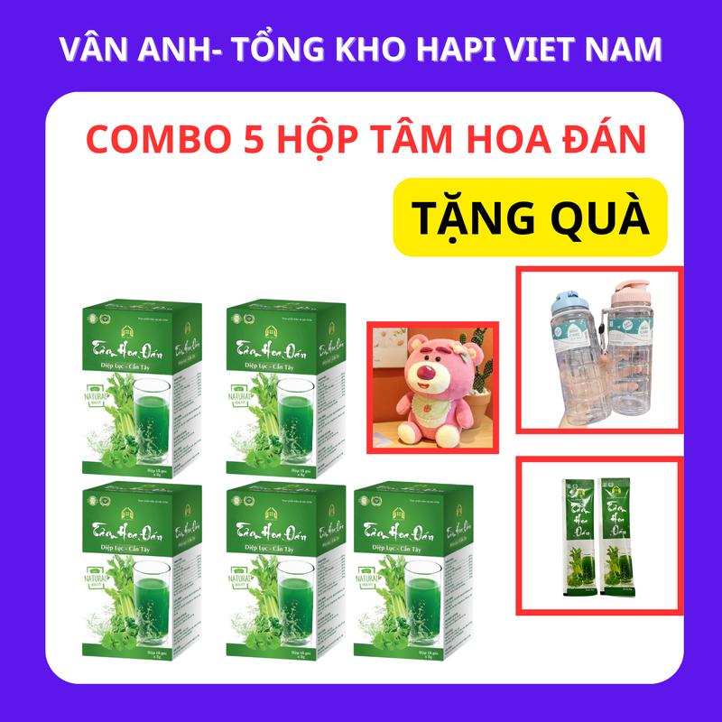 Combo 5 Hộp Tâm Hoa Đán Diệp Lục Cần Tây (15 GÓI /1 HỘP ) HỖ TRỢ ĐẸP DA (TẶNG KÈM QUÀ)