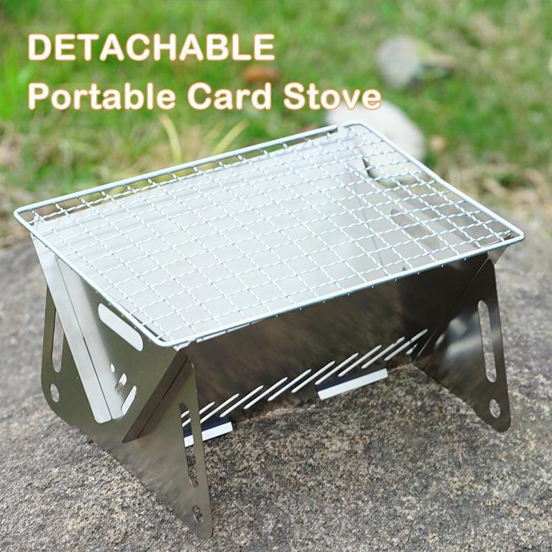 Product Introduction of 1pcs Camping Mini Folding BBQ Grill Charcoal Stove Ventilation Outdoor Oven Portable 44