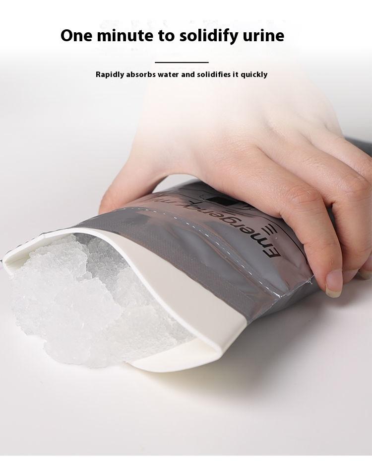 Product Introduction of Emergency Urine Bag Portable Urine Artifact Travel Men and Women Available Convenient Plastic Bag Car Disposable Urine Bag 3
