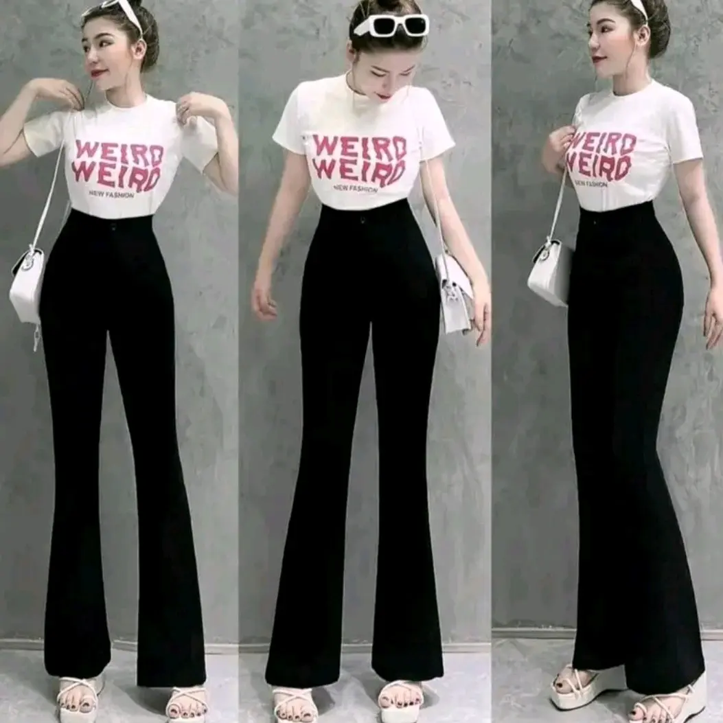 Quần ống bat(ống loe) hách dáng chất umi Hàn cao cấp co giãn 4 chiều quần ống Nữ Women Ong