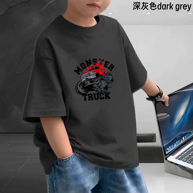 Áo Thun Ngắn Tay Quần Áo Trẻ Em, In Hình Xe Hơi Hoạt Hình Dễ Thương, Áo Dáng Rộng Và Dễ Phối Đồ Xu Hướng, Áo Mỏng, Hàng Mới Về Mùa Hè 2025 5