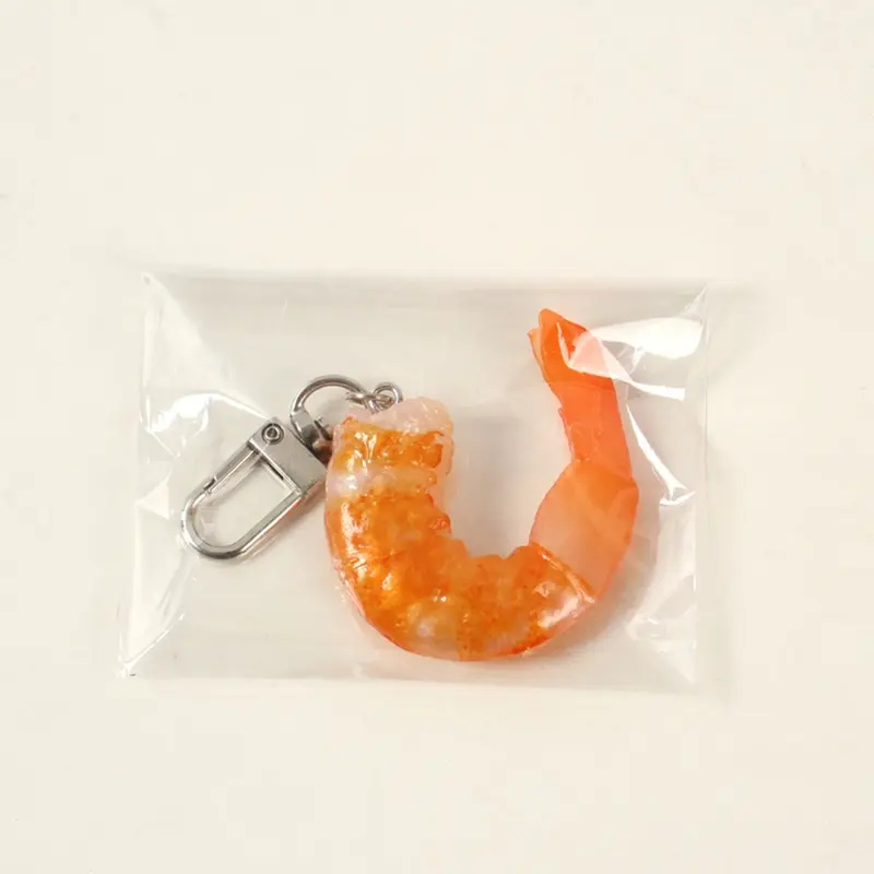 Mặt Dây Chuyền Móc Chìa Khóa Thịt Tôm, Phong Cách Hợp Xu hướng Chất Liệu PVC, Móc Khóa Hình Tôm Giả Cầm Tay 5