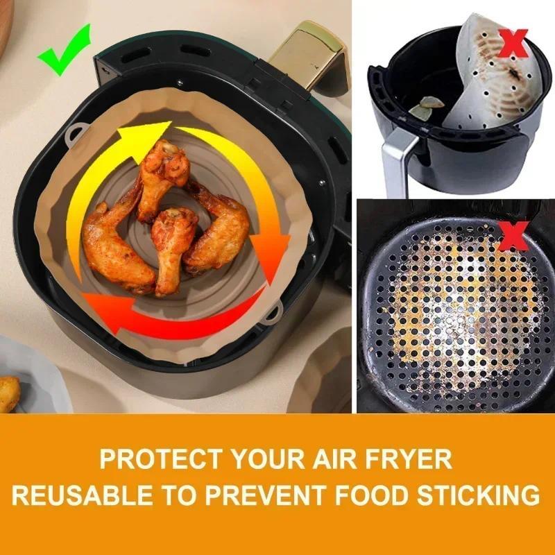 Product Introduction of 1pc Air Fryer Reusable Paper Liner Non-Stick Baking Paper Food Grade Parchment Paper Oil-Proof Kitchen Gadget Cooking Tool 16