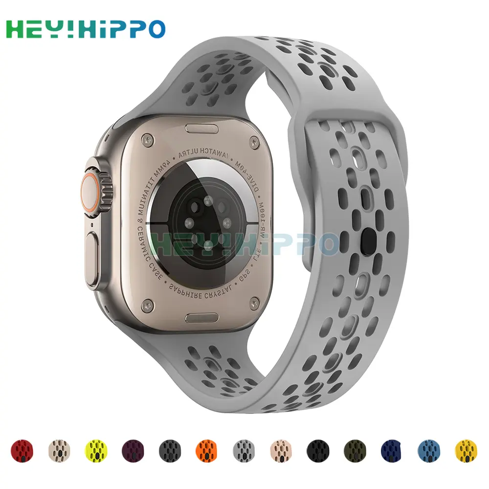 Breathable silicone strap For iwatch Series 10 se3 49mm 46mm 42mm Cool and Soft watchband for iwatch 10 9 8 7 6 se2 se 45mm 41mm 44mm 40mm 38mm bands