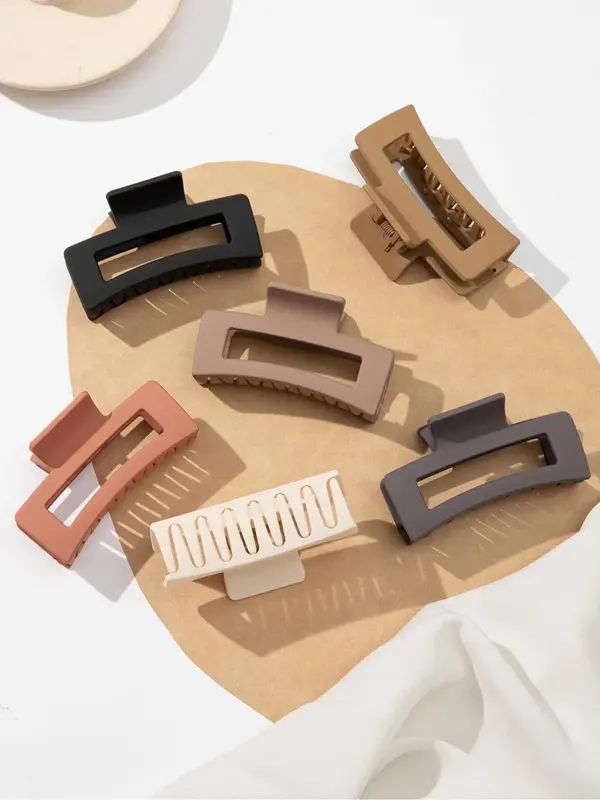 Solid Color Matte Hair Claws, Casual Versatile Hair Accessories for Women, Minimalist Headwear Suitable for Thick Hair 4