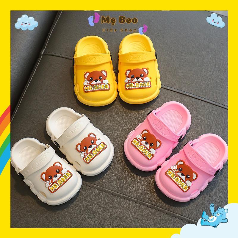  Dép Bé Trai Dép Bé Gái Sục MR.BAER Gấu Dễ Thương Nhựa PVC Mềm Nhẹ Chống Trơn Trượt Êm Chân An Toàn Cho Bé Dép Sandal có quai hậu 