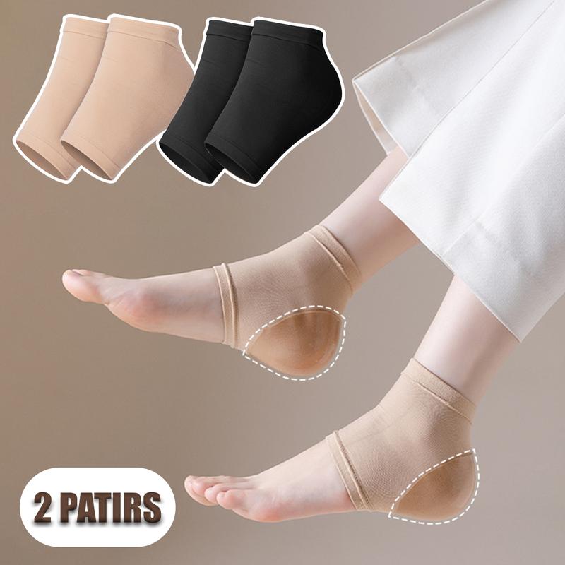 Product Introduction of 2 Pairs Soft Elastic Heel Protector Socks Sleeve Soft Comfortable Anti-Slip Shock Absorption Foot Protection Cover 20