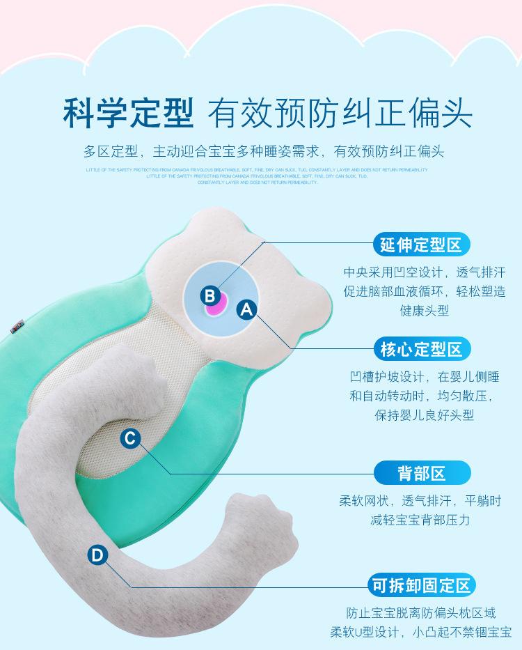 Product Introduction of Baby Memory Foam Pillow Soft Comfortable Anti-Flat Head Shaping Pillow Breathable Sweat-Absorbing Memory Foam Pillow Correction Pillow 11