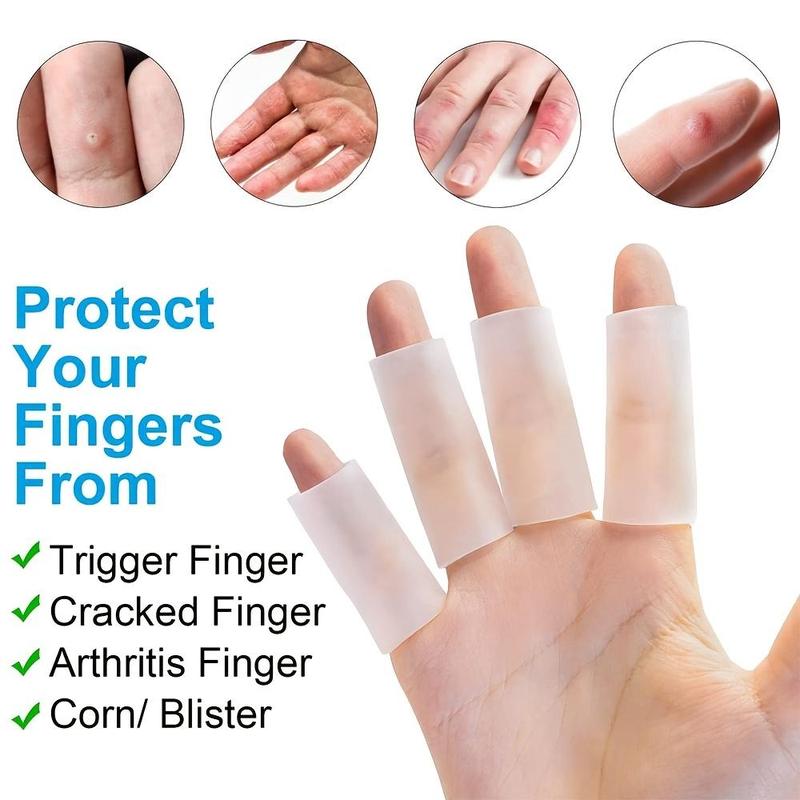 Product Introduction of Silicone Finger Protector, 4 Pairs Finger Protector for Basketball, Hammer Finger, Hand Sports Care Accessories for Women & Men 3
