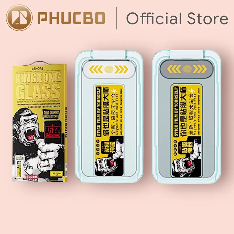 Kính Cường Lực Kingkong Vàng Khung Tự Dán - Màng Loa Chống Bụi - Hạn Chế Vân Tay - Dễ Dán Tại Nhà cuong  luctrongsuot Phụ Kiện 1