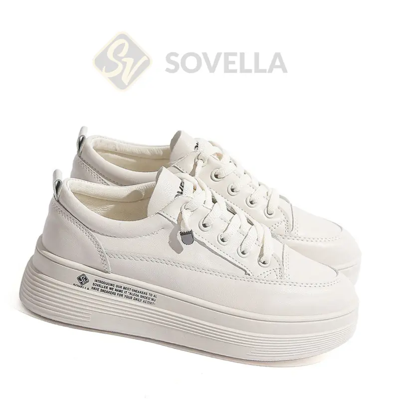 SOVELLA Alexa Sepatu Sneakers Olahraga Sport Kets Putih Hitam Wanita Karet Casual Shoes 2