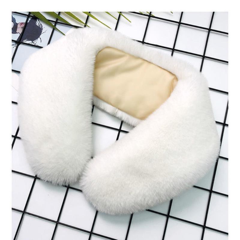 Product Introduction of Cross Collar Clothes Accessories Plush Neck Collar Neck Wrap Warm Fake Collar Soft Fashion Women Lady Scarf Winter 9