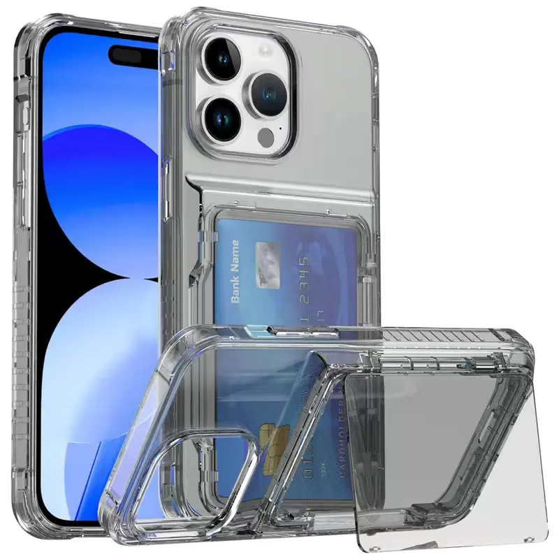 Ốp Điện Thoại Trong Suốt, Dành Cho iPhone 15 Promax Và 14 Promax, Có Túi Đựng Thẻ, Chống Sốc, Ốp Bảo Vệ Dày, Thích Hợp Cho iPhone 13, 12 / 11, Thiết Kế Cá Tính Phụ Kiện 7