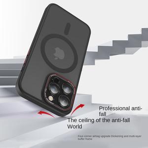 เคสโทรศัพท์, ปรับแต่งได้, ผิวฝ้า, การดูดแม่เหล็ก, สำหรับ iPhone 14 Pro Max และ Apple 15, ผลิตโดยโรงงานต้นทาง สีดำ น้ำเงิน เหลือง ม่วง สีชมพู สีแดง