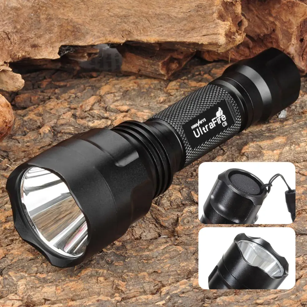 Aluminium Alloy Waterproof Super Bright Flashlight Torch Light（Charger and battery not included）