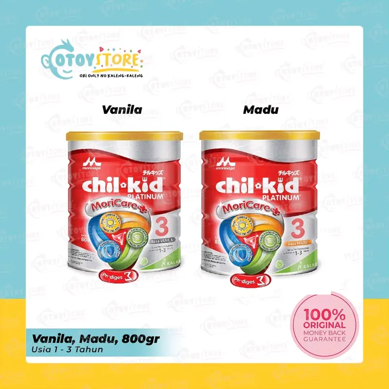 Morinaga Chil Kid Platinum Vanila Madu 800 Gram / Chilkid Plat 800g Kaleng Lactogrow 0