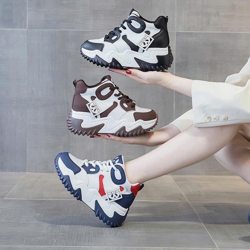 Giày Sneaker Nữ Gấu Trúc Phong Cách Hàn Quốc Tăng Chiều Cao JB12 - Shoes siêu giày thể thao nhẹ