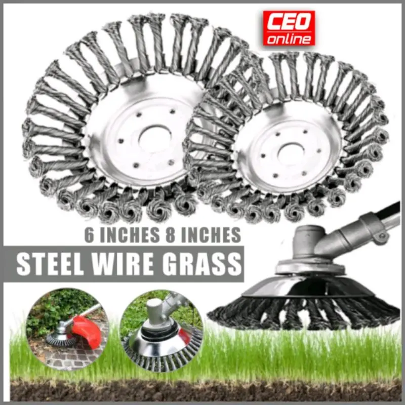 CEO  Garden Steel Wire Grass Twisted Rotary Cutter Brush Cutter Polishing Bowl Mesin Rumput Trimmer Head Lawn Mower