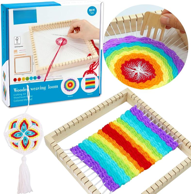 Wooden Multi - Weaving Loom Kit for Beginners Art and Craft Mini Loom(9 ...