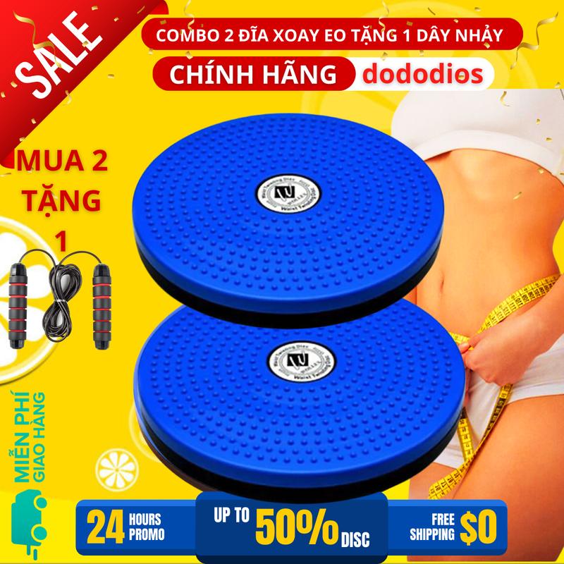  Mua 2 Tặng 1 - Combo 2 Đĩa Xoay Eo TẶNG 1 Dây Nhảy Tập Thể Dục Tại Nhà - Tiết Kiệm - Tiện Ích Tập Bụng Tập Cơ Bụng Cao Su 