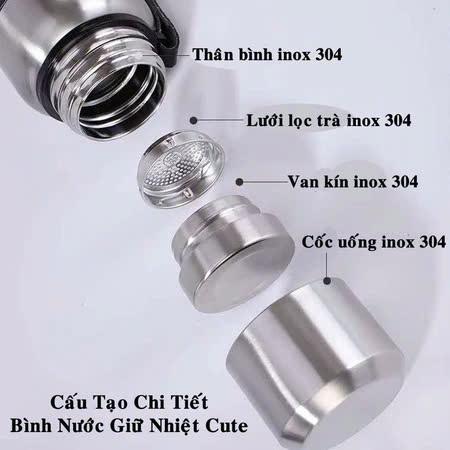 Bình Nước Giữ Nhiệt Chất Liệu Inox 304 Giữ Nóng Lạnh 24h Dung Tích 750ml - 1000ml - 1500ml 3