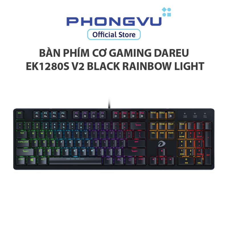 Bàn phím cơ Gaming DAREU EK1280s v2 Black Rainbow light - Bảo hành 24 tháng