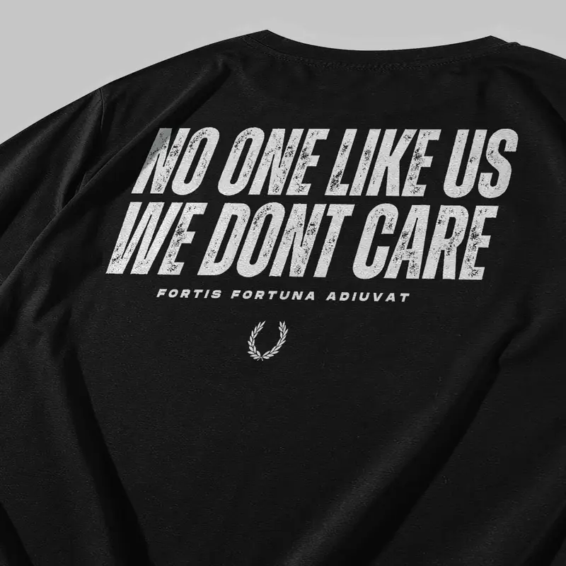 T-Shirt Kaos "NO ONE LIKE US" Available Colour Black size S - XXL Unisex Casual Hitam Kerah Lembut Nyaman Oblong Pendek Pria 4
