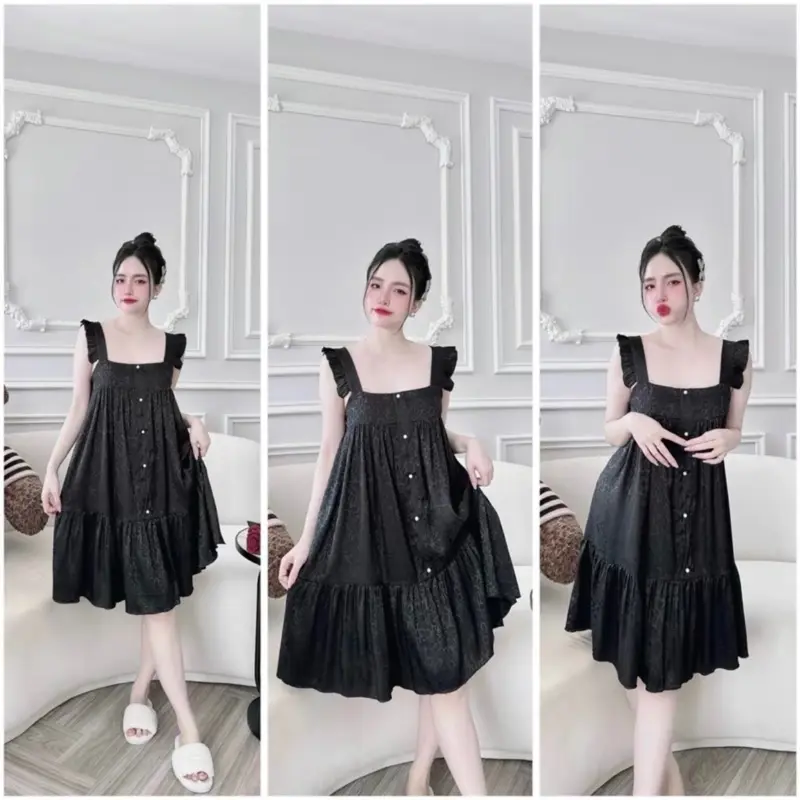 Đầm Ngủ Cánh Tiên Lụa Gấm Tơ Tằm Cao Cấp Dành Cho Nữ 45 đến 70kg