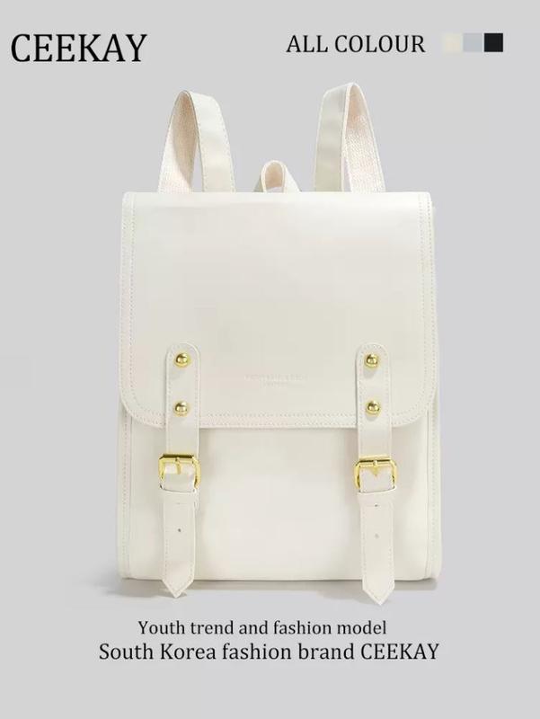 Túi Xách Nữ Ceekay Balo Phối Hai Loại Trơn Và Siêu Sợi Vân Mây Đựng Vừa Tập Vở Hàng Quảng Châu