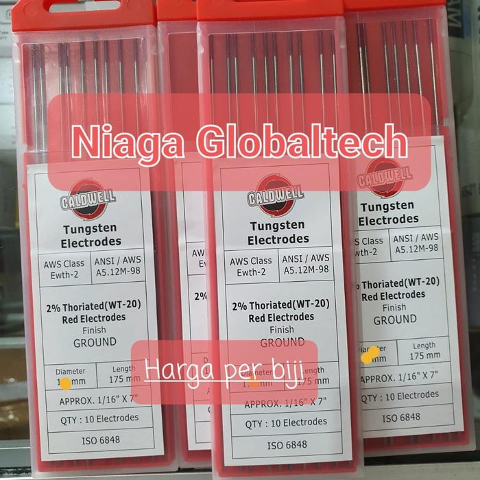 Gambar TUNGSTEN ARGON JARUM LAS ARGON 1.6MM ELEKTRODE ARGON 1.6MM dari Globaltech Master Kab. Sidoarjo 4 Tokopedia