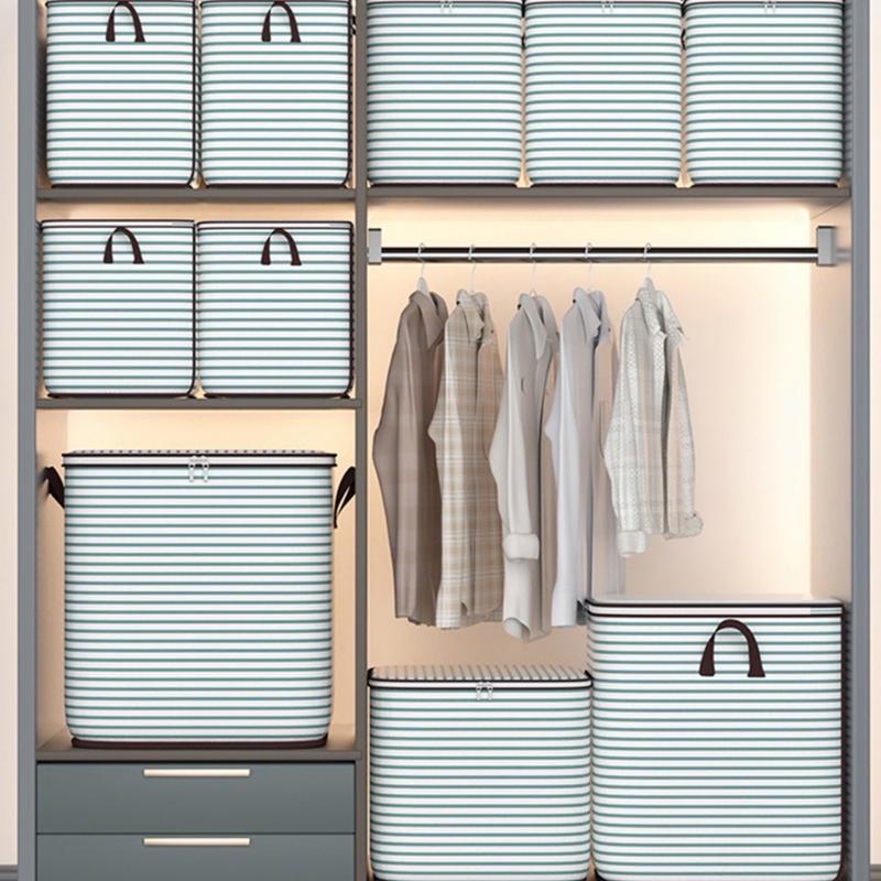 ￼Giỏ túi đựng quần áo bằng vải(100L,140L ,180L),túi đựng chăn màn đa năng,có thể gấp gọn,Xinh xắn,giỏ cất trữ trang trí,decor Rổ