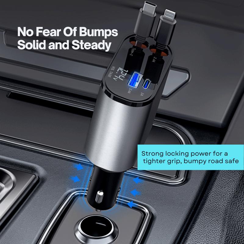 Product Introduction of Volza Retractable Charger (4in1) Kabel Fast Charging Cable Adaptor Aluminium Panjang iphone 20